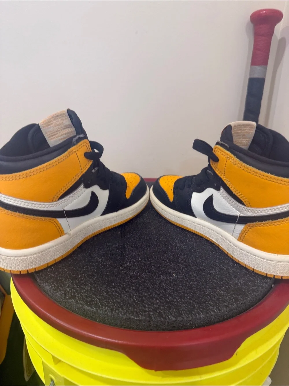 Nike Air Jordan Kids High-Top Sneakers in Yellow, Black & White